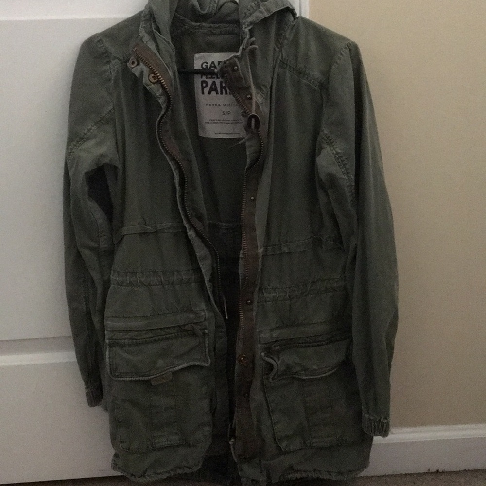 Green trench jacket